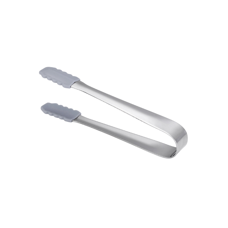 #40010 5 Inch Grey Silicone Tips Food Tongs